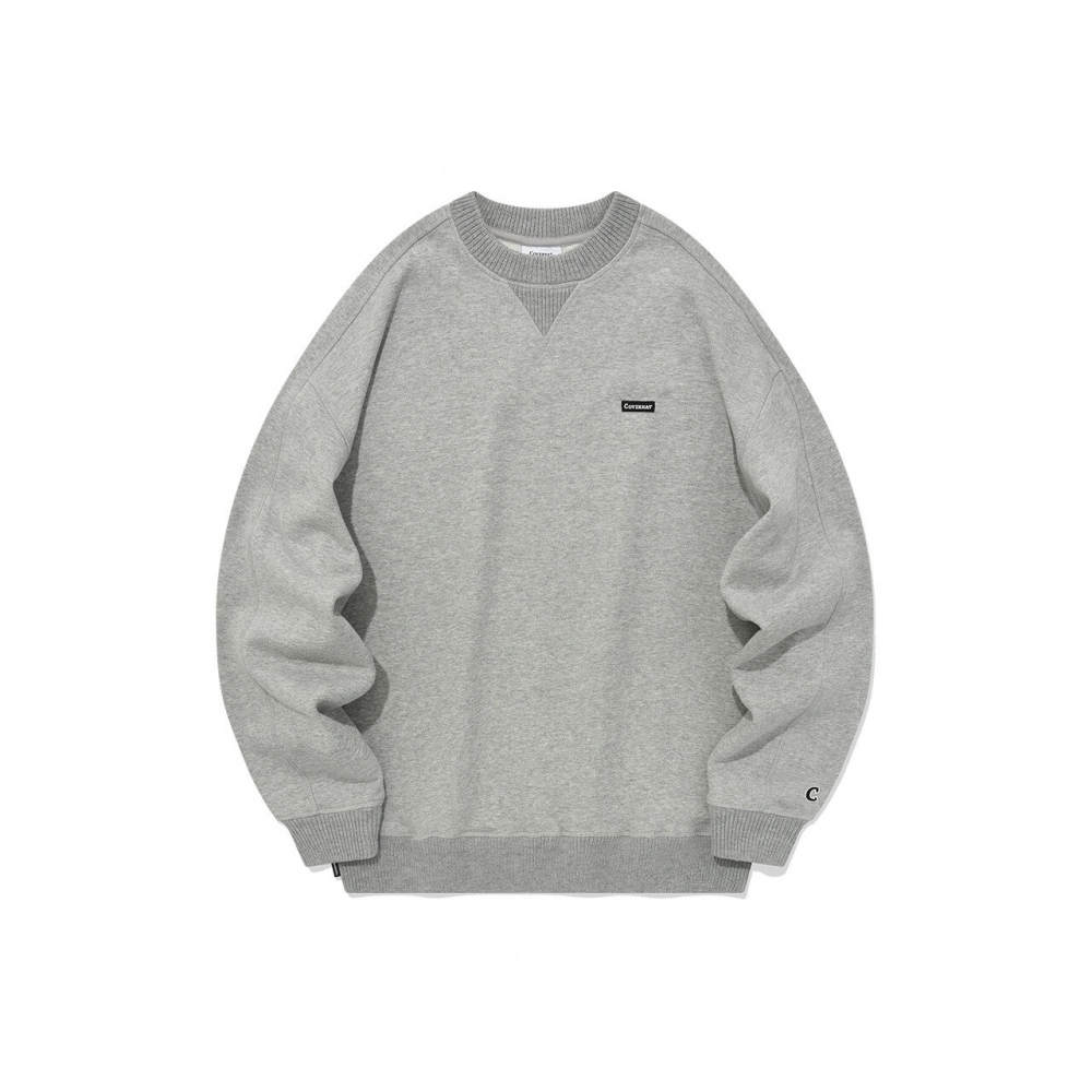 COVERNATオーバーフィットニットリップマントゥーマンメランジグレー