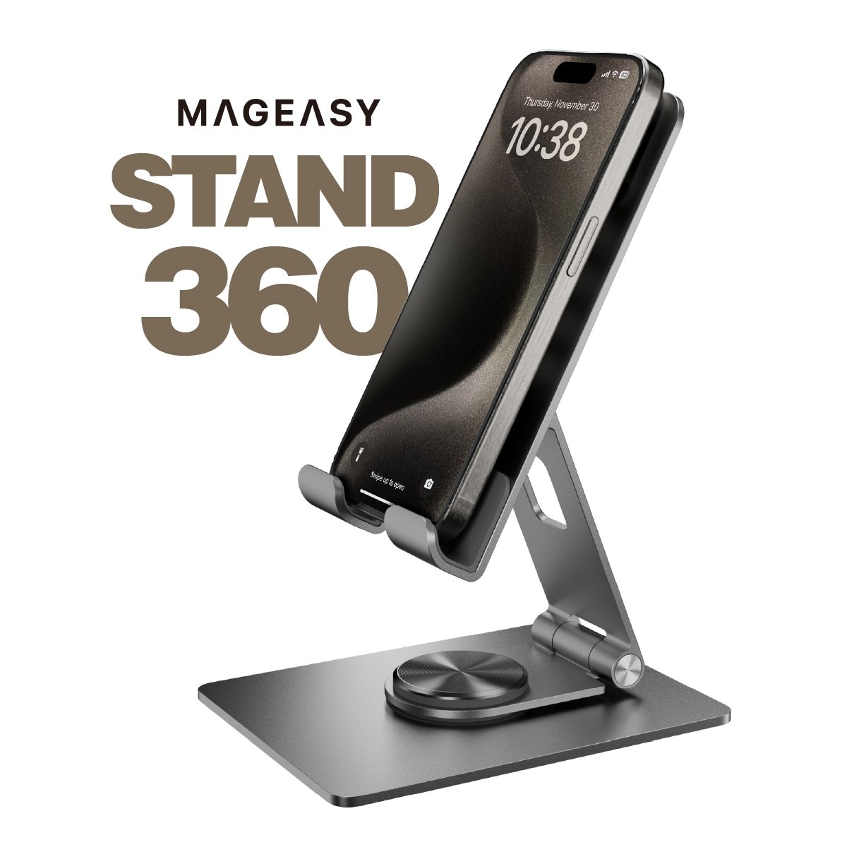 スマホスタンド タブレット スタンド 折り畳み 薄型 軽量 アルミ 製 360度 回転 卓上 スマホ タブレットスタンド STAND 360
