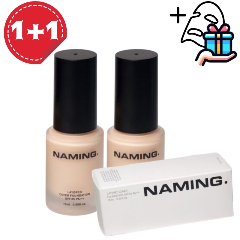 【選べる 1+1】 レイヤードカバーファンデーション 15ml 2個/ファンデ/プチプラ/高密着/崩れにくい/トーンアップ/韓国コスメ/オリーブヤング/シミ消し/シワ/しみ/エイジングケア