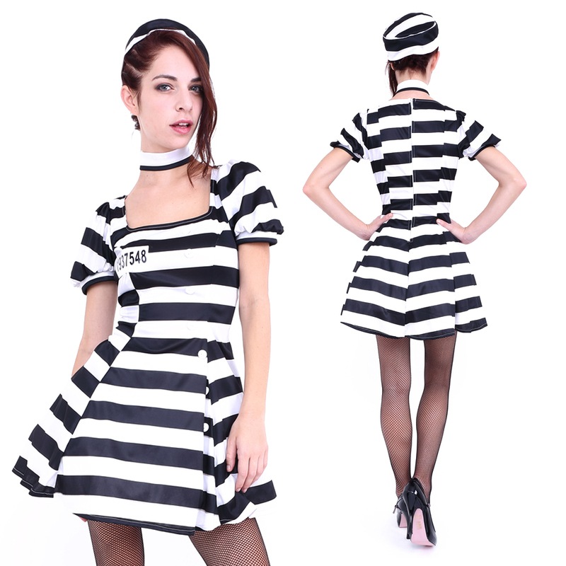 コスプレ 仮装 CLUB QUEEN Cute Prison(キュートプリズン) 【 コスプレ 衣装 ハロウィン 仮装 レディース 服 コスチューム プリズナー 余興 囚人服 女性用 パーティーグッズ