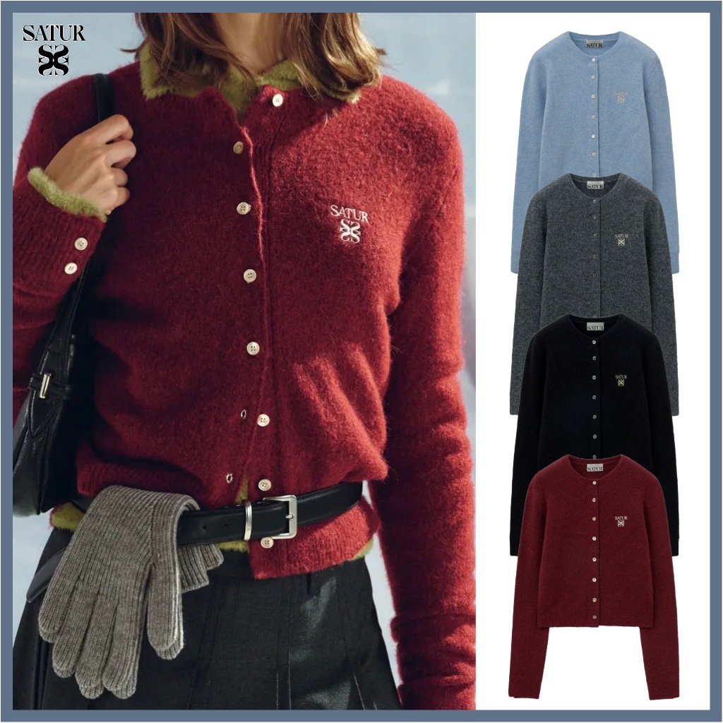 Loren Alpaca Cardigan Loren Wool Blend Crew Neck Knit Cardigan