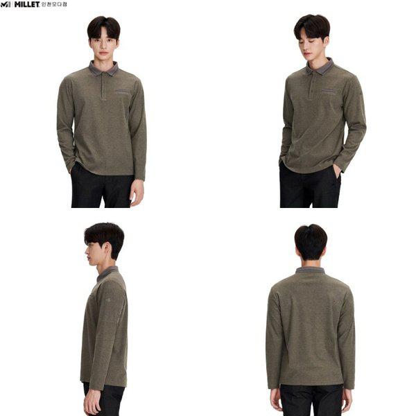 アウトドア男性秋カラージョイント長袖TシャツMLTFT221A1_IC