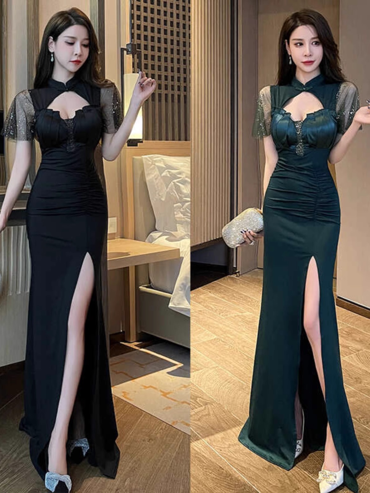 新型イブニングドレス新中式レトロチャイナドレスドレスドレスドレスロングスカート