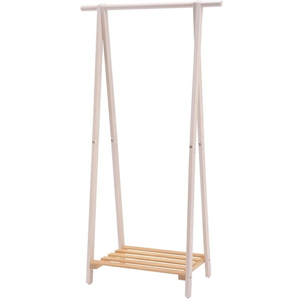 MHR-6033NWS ホワイトウォッシュ [すのこ付き 天然木ハンガーラック 幅80cm 組立式] メーカー直送