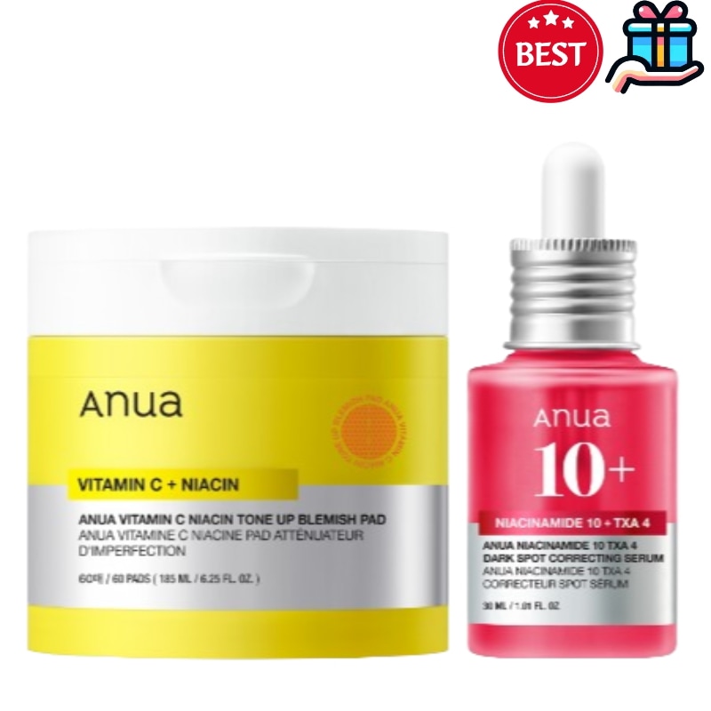 [シミケアBEST] ビタミンC トナーパッド 60枚 + TXA ダークスポットコレクティングセラム 30ML 美容液 ニキビ跡 シミ消し しみ消し 赤み消し スキンケア くすみ スキンケアセット