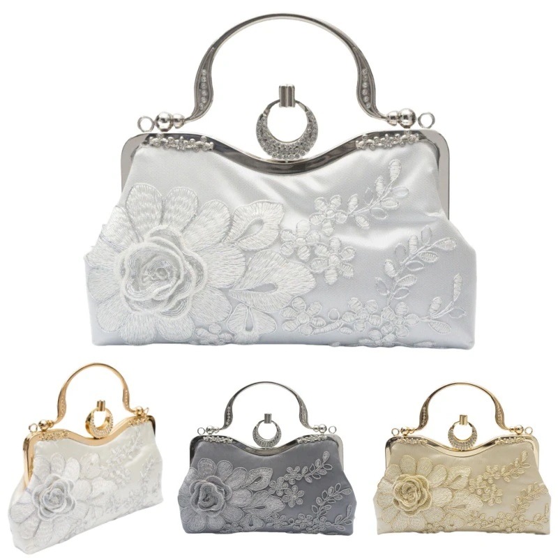 クリスマスプレゼント ミニバッグ メイクパーチ ショルダーバッグ 母の日 財布 発表会 演奏会 パーティーバッグ 結婚式 クラッチバッグ バッグ ハンドメイド 刺繡 フラワー ハンドバッグ