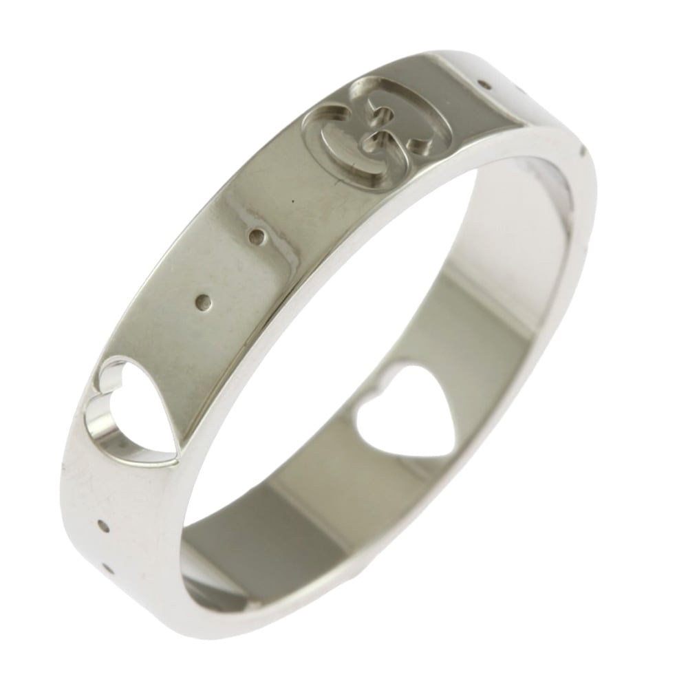 グッチ アモール アイコン リング 指輪 8.5号 18金 K18ホワイトゴールド GUCCI 中古 美品