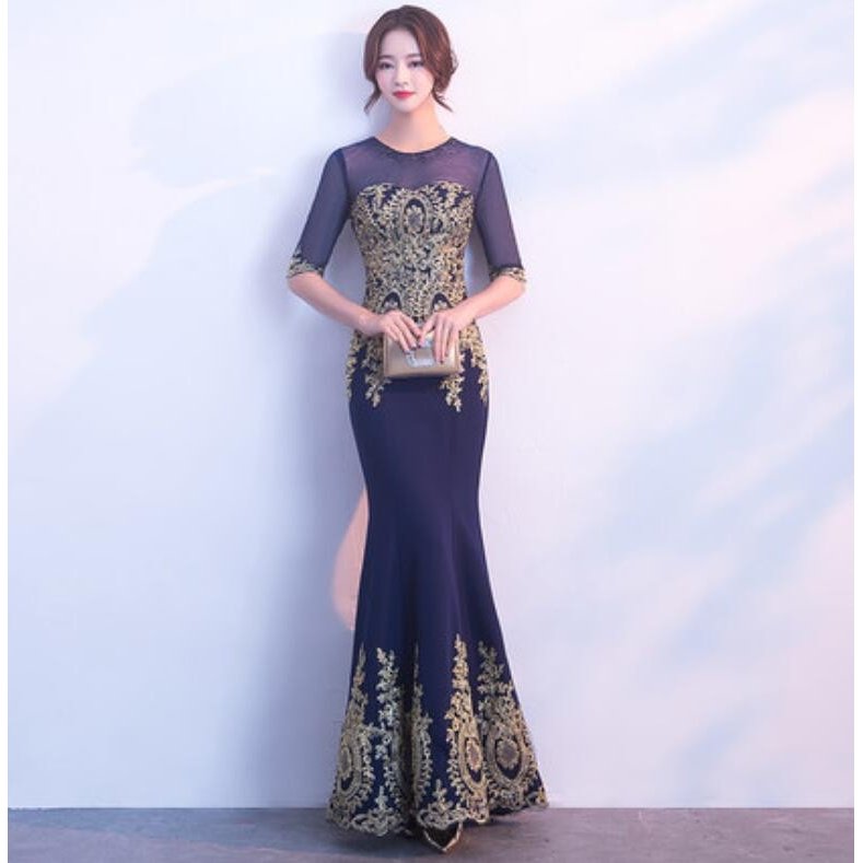 袖あり マーメイドドレス ウエディングドレス ナイトドレス おしゃれ ロング丈 タイトワンピース パ