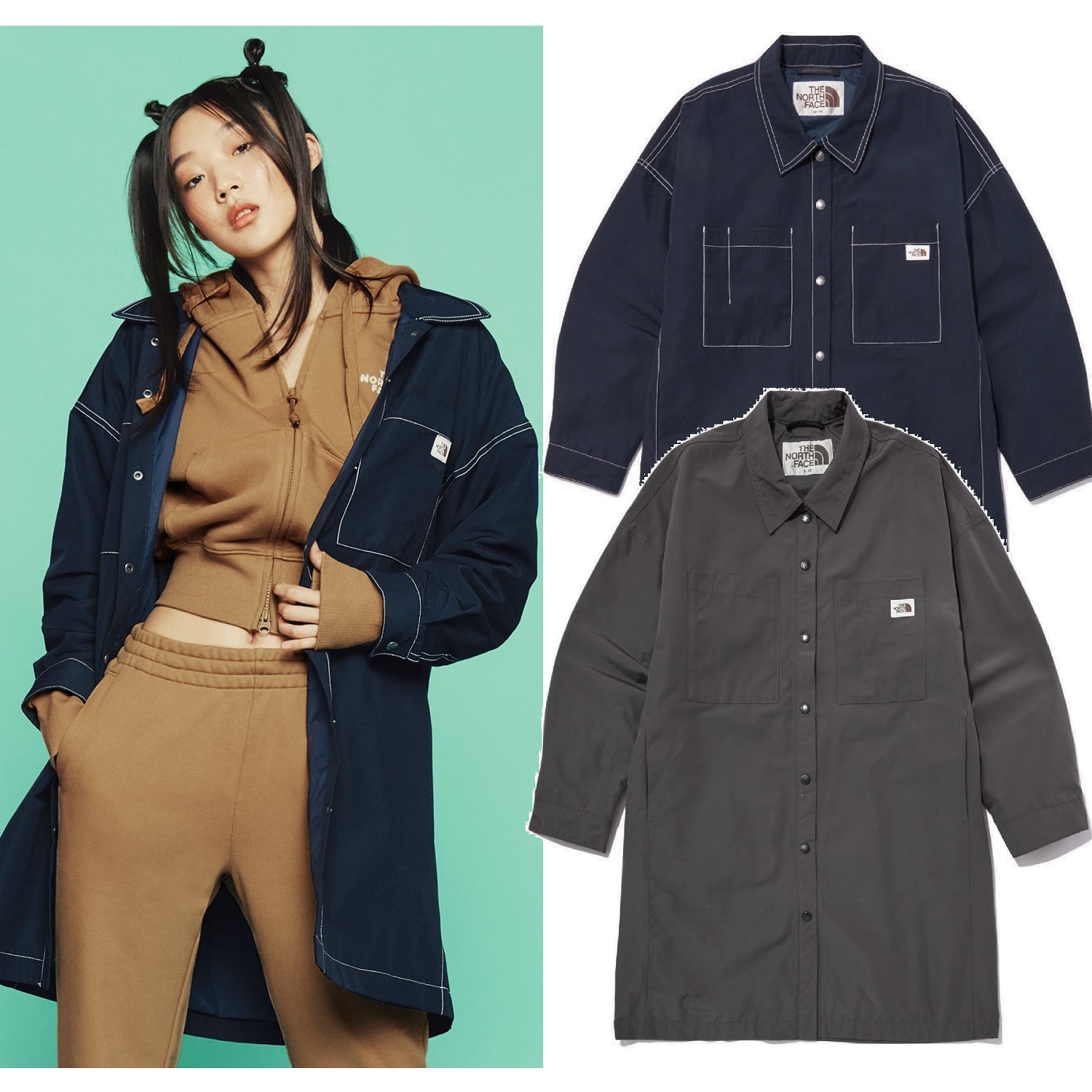 WomenS UTILITY LONG SHACKET 2色 新商品 韓国人気 肝節期 韓国ファッション ストリートファッション 女性服 冬のファッション 10,920円