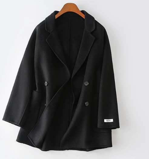 レディース コート Pコート ミドル丈 長袖 襟付き ストレート ポケット ウール 大人可愛い シンプル カジュアル 上品 おしゃれ かっこいい ラフ クール エレガント ルーズ ベーシック シック