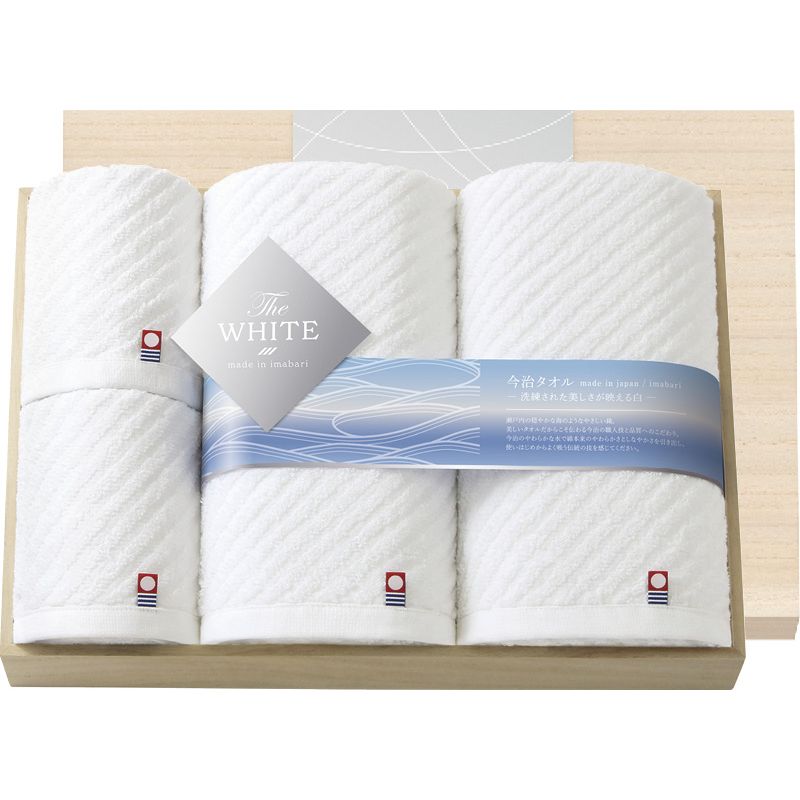 今治 ザ ホワイト 日本製 バスタオル2P&フェイスタオル2P（木箱入）