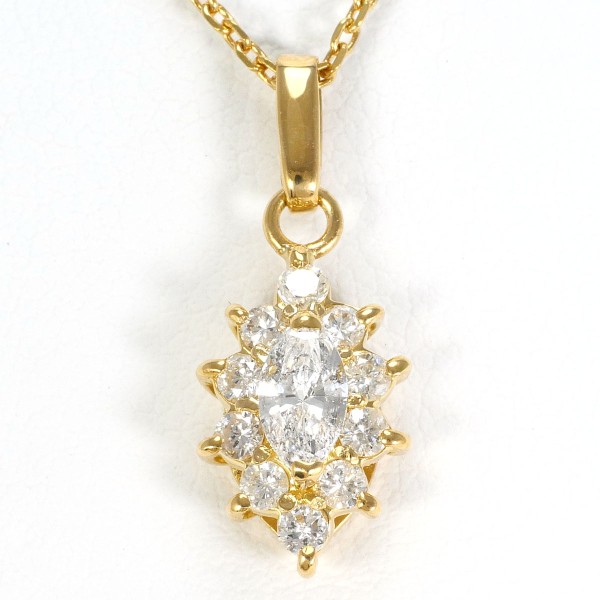 K18 18金 YG イエローゴールド ネックレス ダイヤ 0.50 鑑別書 ジュエリー 中古