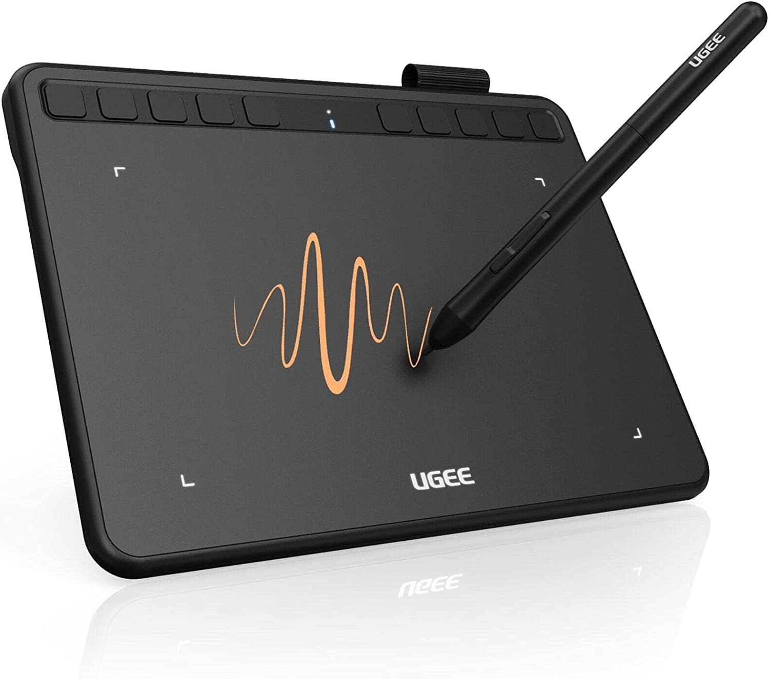 UGEE ペンタブレット ペンタブ S640 板タブ 6.3×4インチ ショートカットキー10個 8192レベル筆圧 絵描き 充電不要ペン OTGアダプター付き イラスト入門用 超薄型 携帯便利 Wi