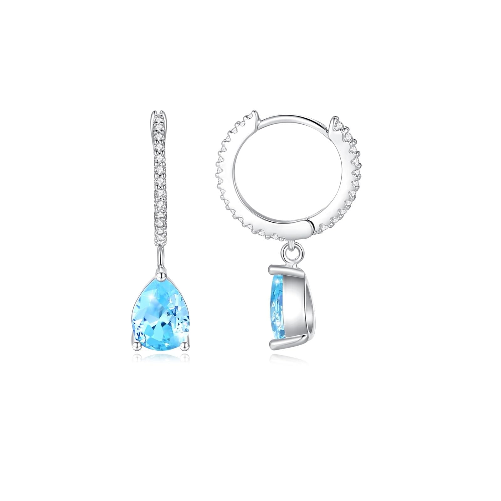 ピアスレディース 夏の清涼感 人気 揺れる 金属アレルギー対応 雫形 アクアマリン 18金ピアス シルバー925リング レディース 青い石 淡いブルー 可愛い 人気 シンプル かわいい おしゃれ可愛い