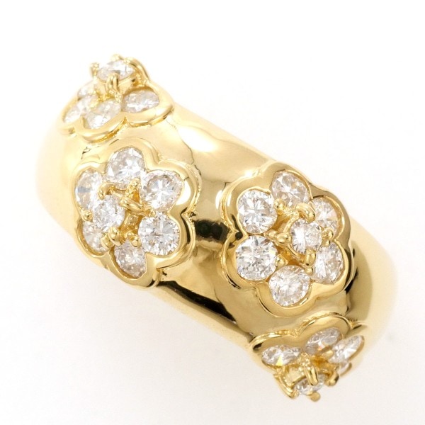 K18 18金 YG リング 指輪 11号 ダイヤ 1.00 カード鑑別書 ジュエリー 中古