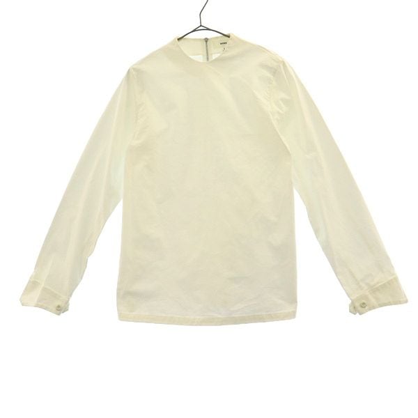 HYKE ハイク 日本製 長袖 ノーカラー シャツ 1 ホワイト レディース 古着