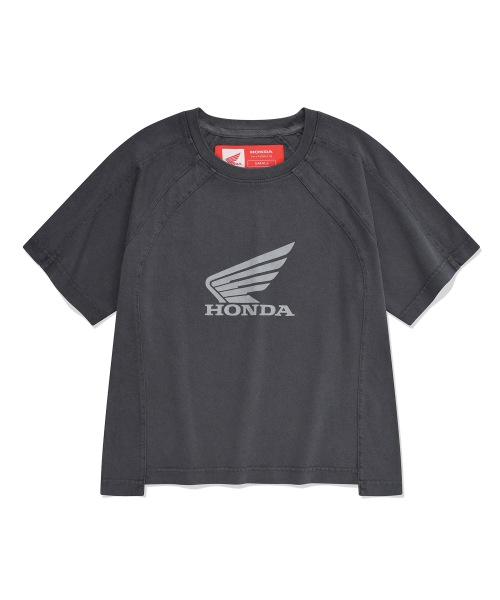 [HONDA] スリムフィット ヴィンテージカットオフTシャツ ( Blue Charcoal )