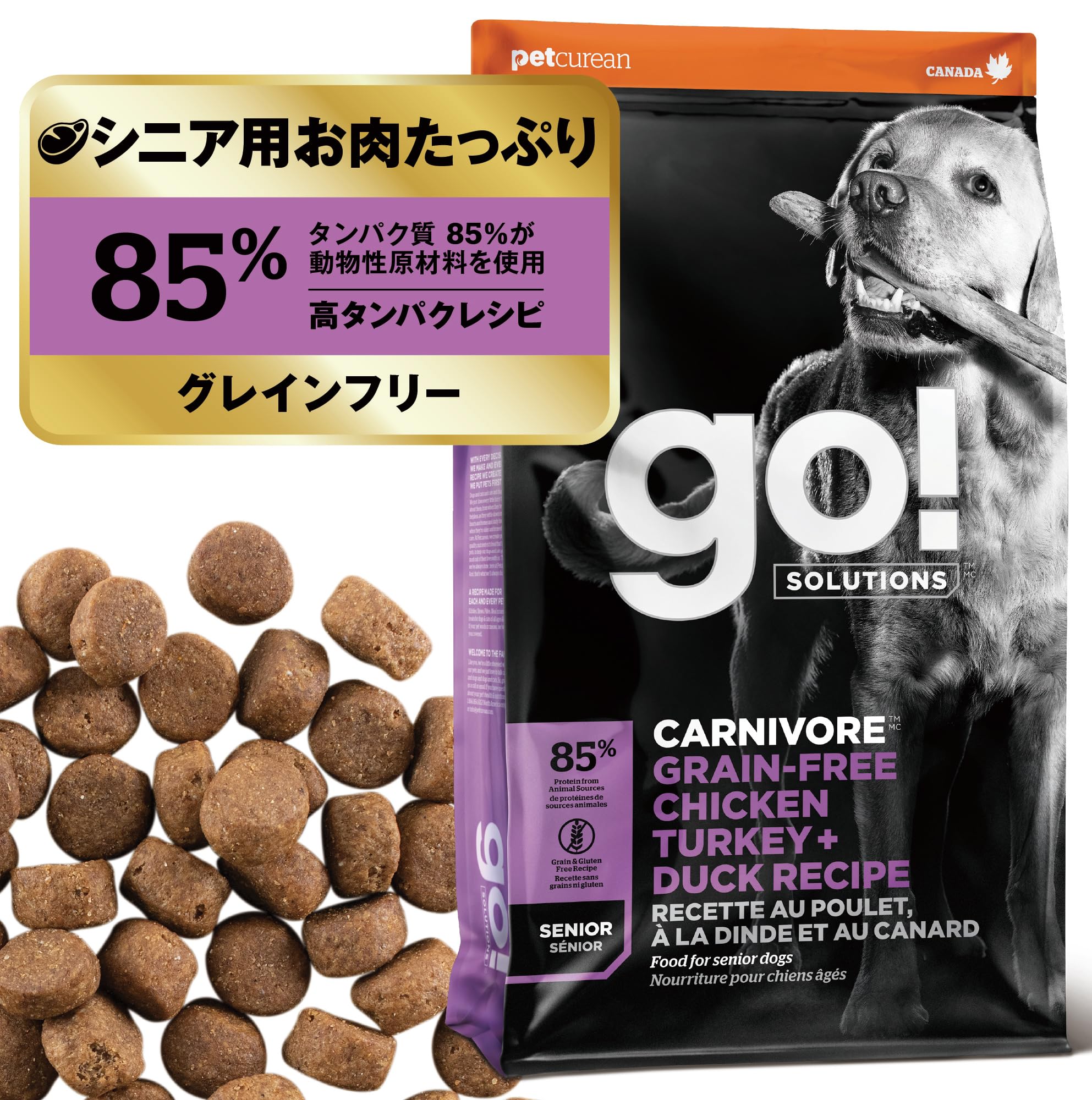 【お肉たっぷり/シニア】GO! SOLUTIONS カーニボア ドッグフード 2.3kg グレインフリー 高タンパク 低糖質 シニア 全犬種 チキンターキー＆ダック [ゴーソリューションズ] 5,440円