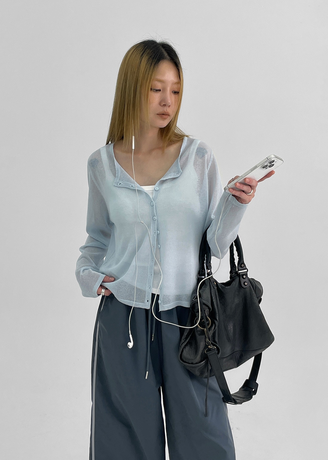 レランベーシックリネンカーディガン