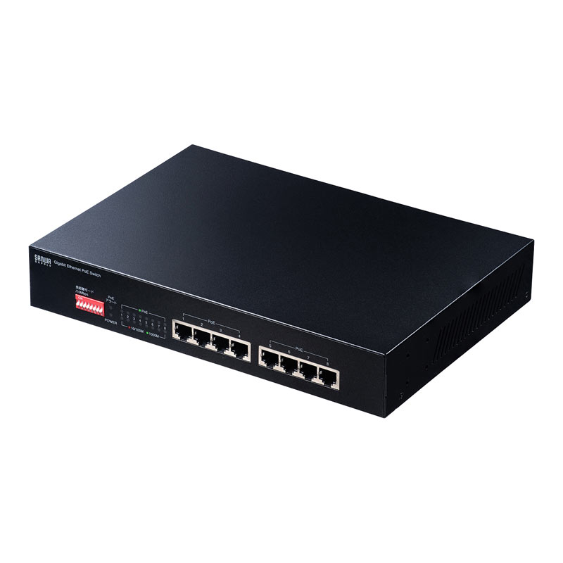 長距離伝送 ギガビット対応PoEスイッチングハブ 8ポート LAN-GIGAPOE81 26,950円