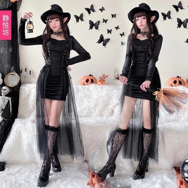 超目玉新品 魔法使い 魔女 デビルローブ ハロウィン 大人用 コスチューム ステージ 魔女 コスプレ コスプレ衣装
