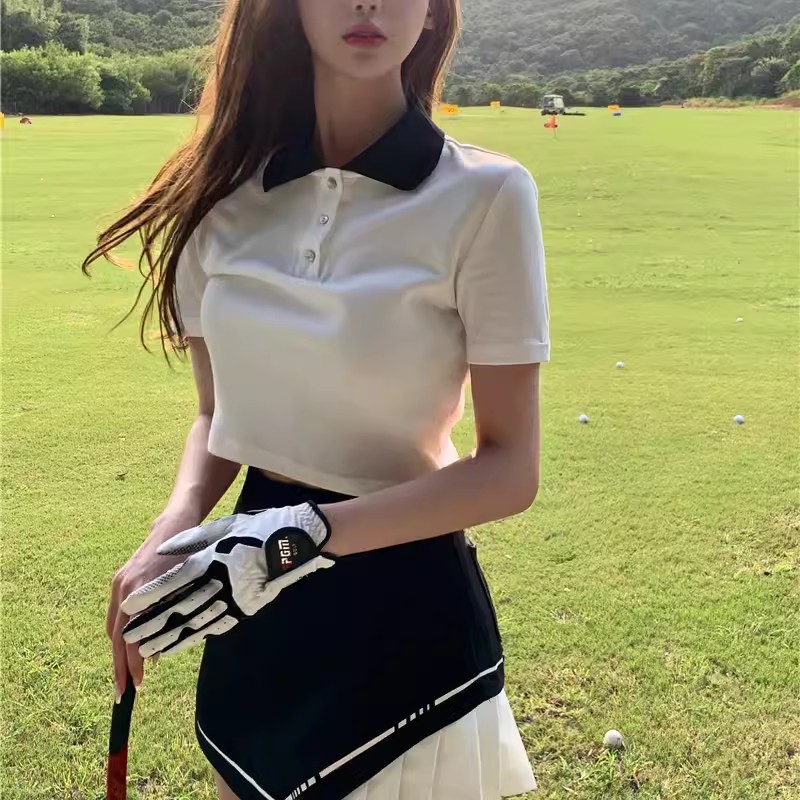 ゴルフウェア レディース スポーツウェア ゴルフスカート プリーツスカ 半袖 POLOシャツ Tシャツ スカート 上下セット 白 黒 女性 速乾 春 夏 大きいサイズ 韓国風 おしゃれ