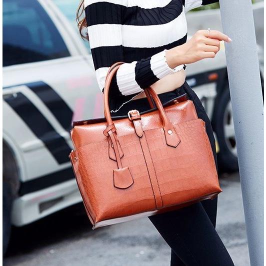 バッグハンドバッグショルダーバッグトートバッグレディースクロコ調I大容量肩掛け斜め掛けワンショルダーショルダーストラップ取り外し可