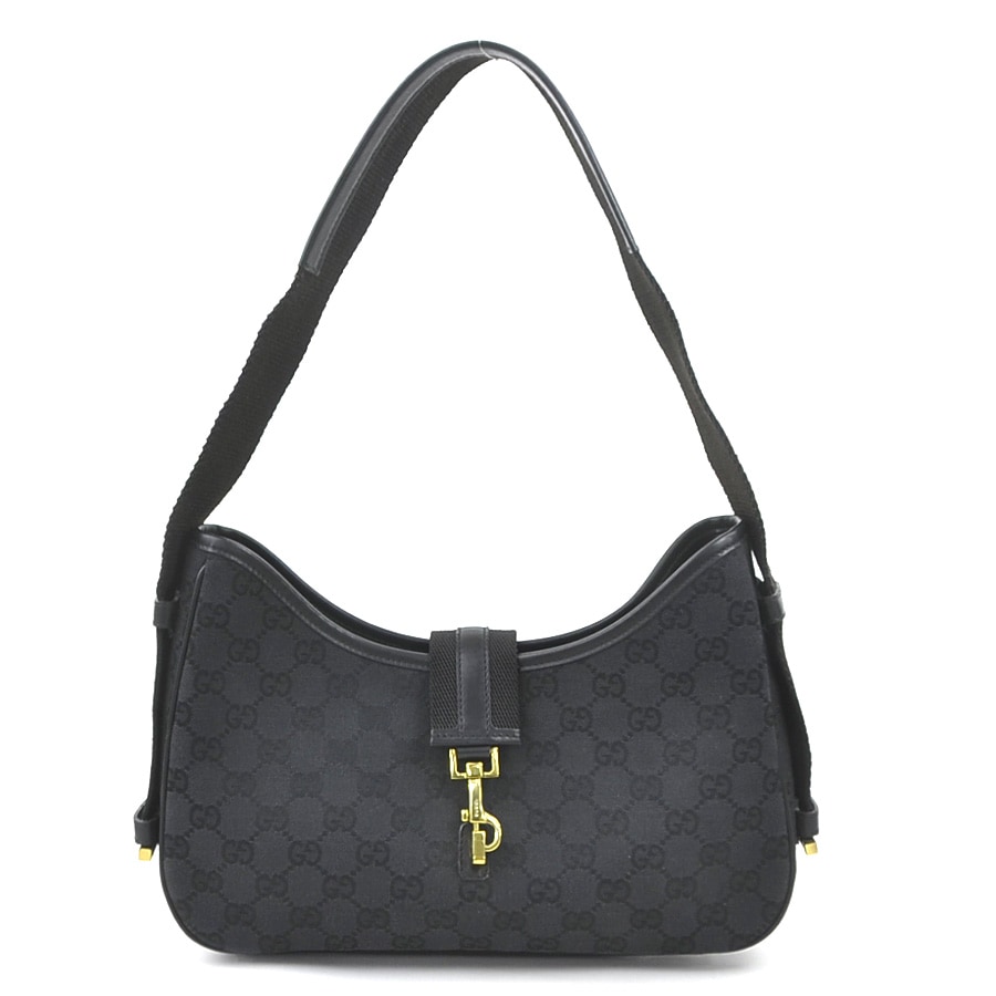グッチ GUCCI ショルダーバッグ GGキャンバス ブラック ゴールド レディース 92736 e60353n