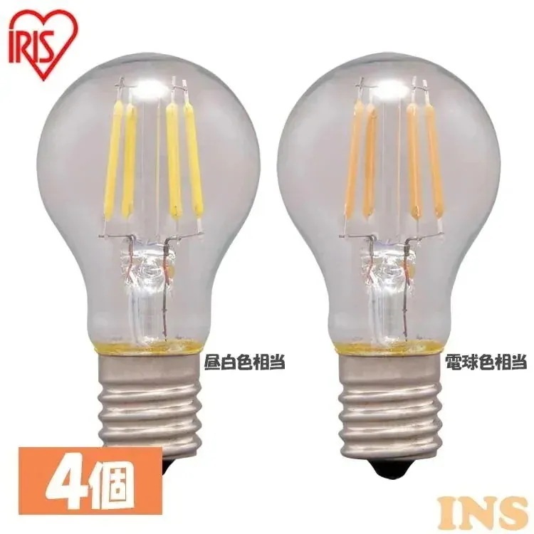 4個セットLEDフィラメント電球 ミニクリプトン球 E17 25W相当 230lm 昼白色相当 電球　メガ割