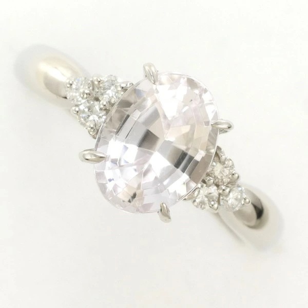 PT850 プラチナ リング 指輪 13号 天然石 ダイヤ 0.13 ジュエリー 中古