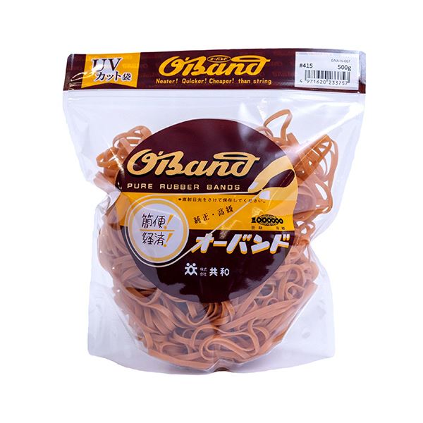 （まとめ） 共和 オーバンド#415 内径101.5mm 500g入 透明袋 GNA-N-007 1袋 [x3セット]