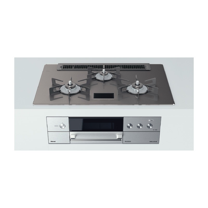 ビルトインコンロ DELICIA デリシア 3口 AC100V電源タイプ 都市ガス 13A 75cm ツイードシルバー RHS71W31E15VCASTW-13A