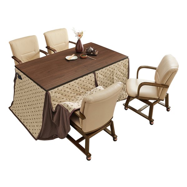 ダイニングコタツ6点セット シェルタK150H6S