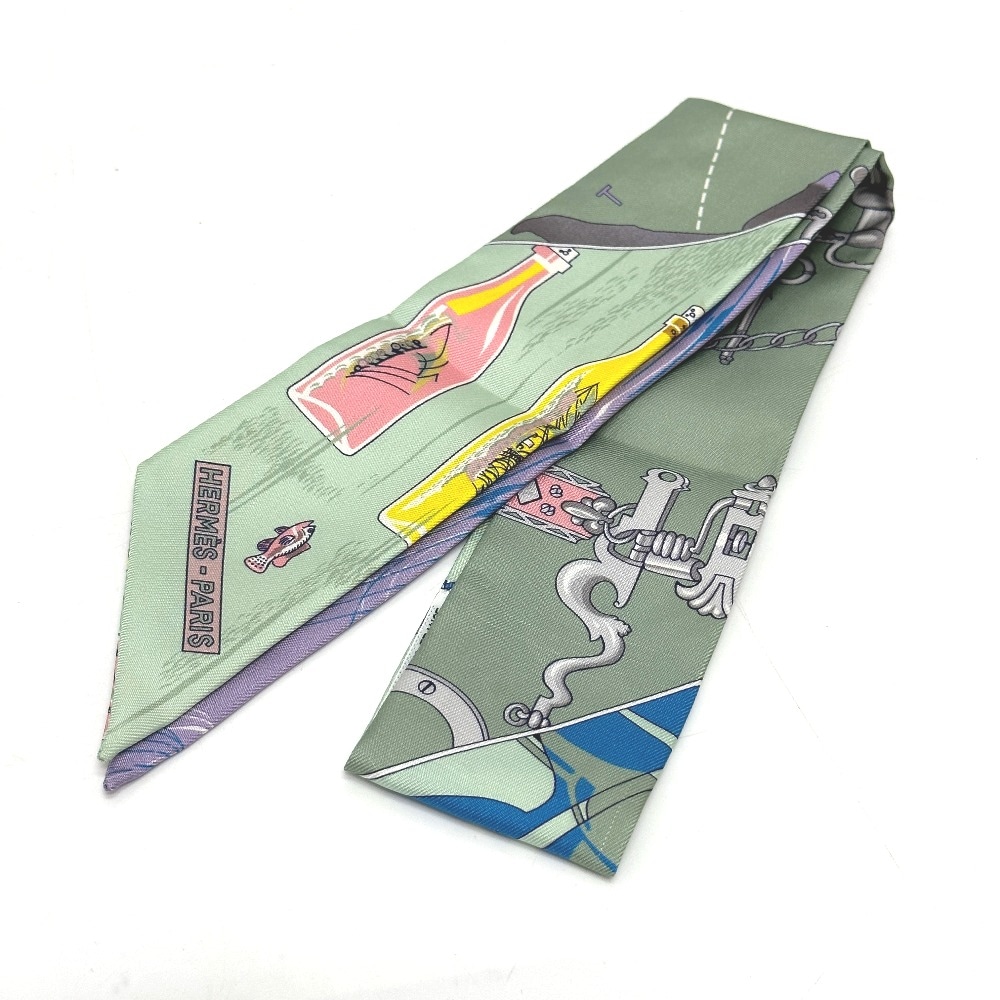 スカーフ ボトルシップ ツイリー シルク マルチカラー