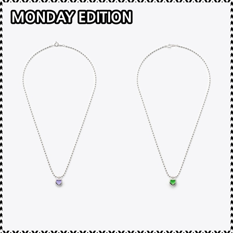 MONDAY EDITION BABY HEART NECKLACE (5color)