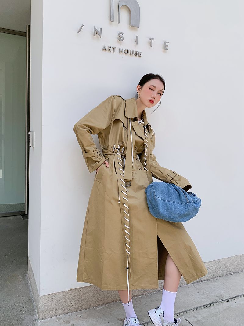 【日本未発売】トレンチコート ドローストリング コート ジャケット アウター ウインドブレーカー