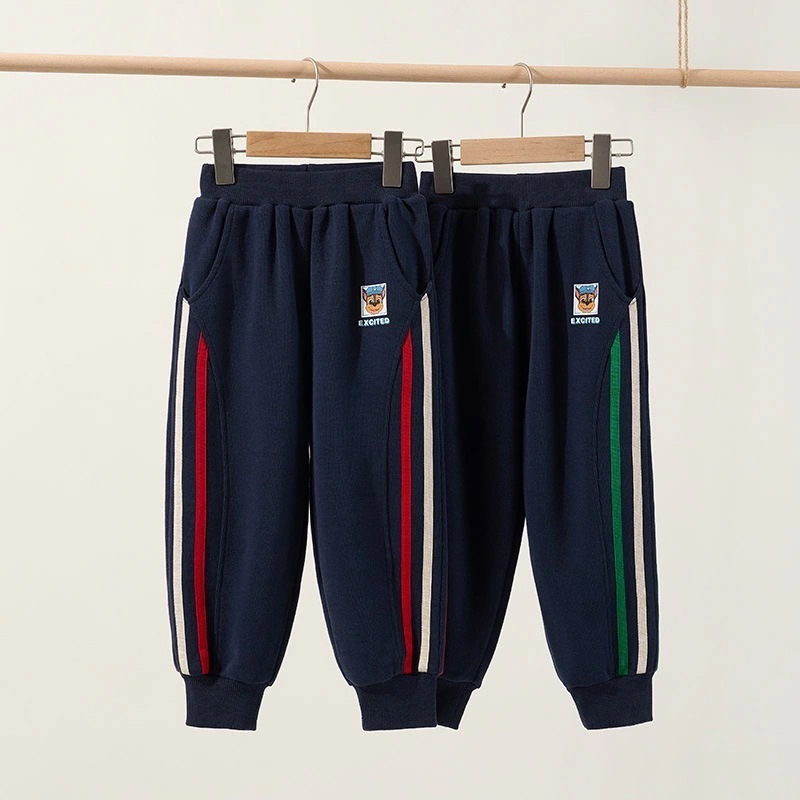 サイドシームストライプ装飾付き子供用パンツ男の子用スウェットパンツ女の子用スウェットパンツパウパトロール子供服