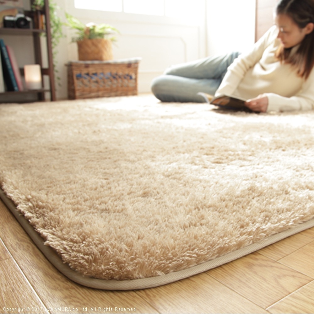 ラグ カーペット ラグマット 洗える フランネルorマイクロファイバーシャギー 床暖ホットカーペット対応 190x100cm