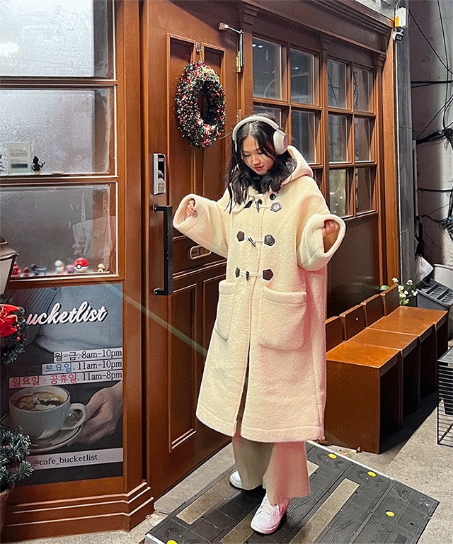 CUTE! ボアフリース トッポッキ ダッフルコート:チキディ