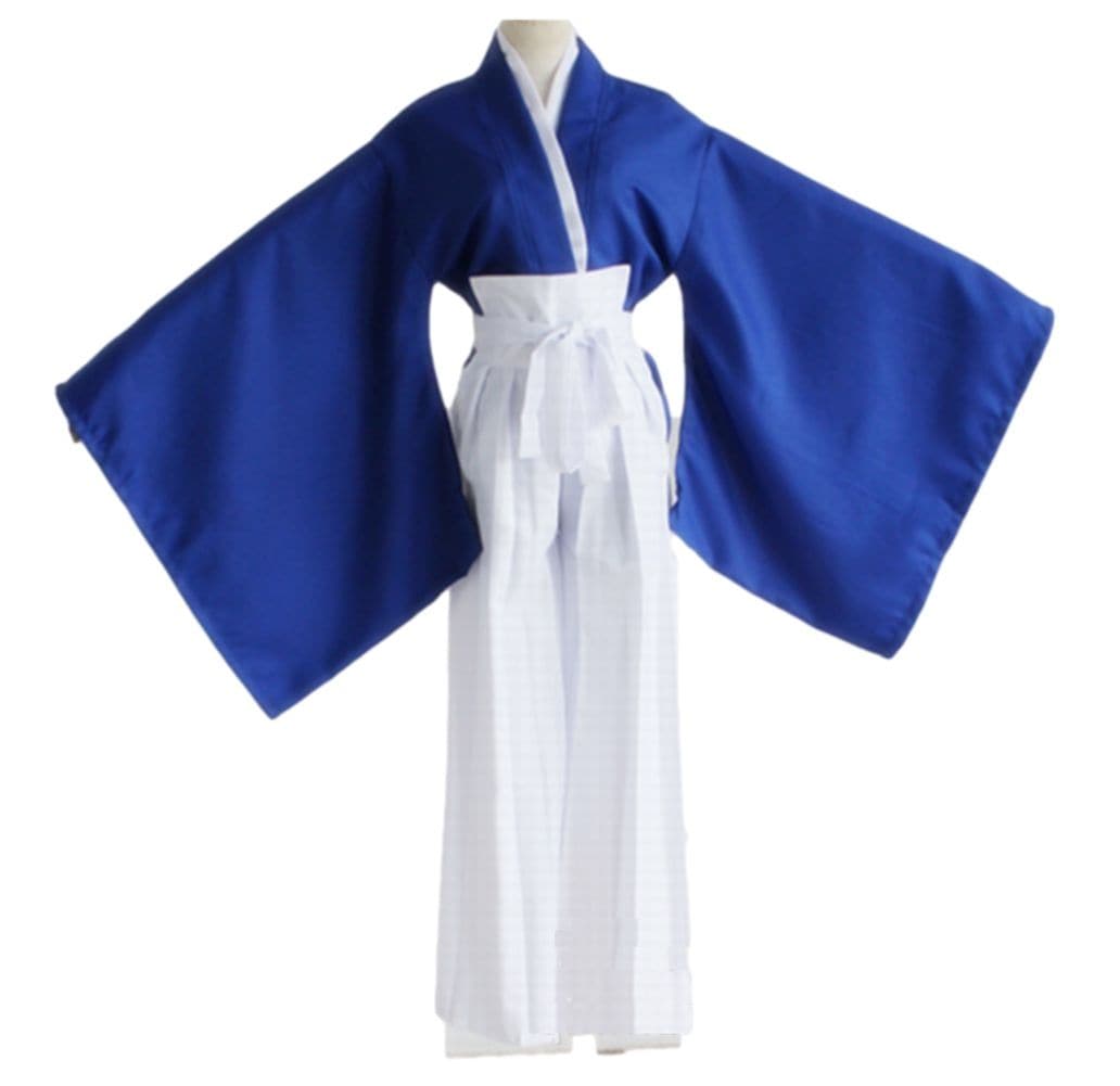 るろうに剣心 風 緋村剣心 ひむらけんしん コスチューム コスプレ衣装 和服 3点セット ブルー サイズ S―XL
