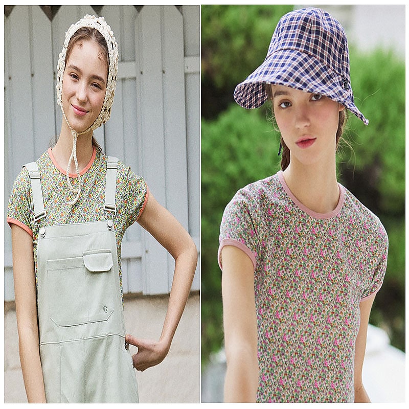 LOTUS LACE T -ORANGE / PINK 2色