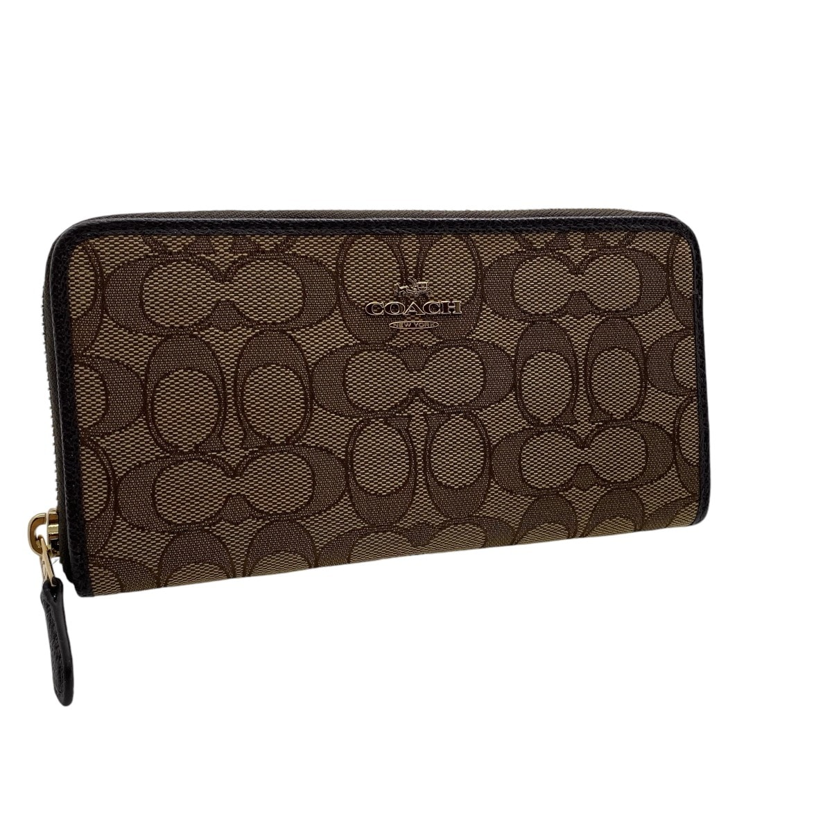 コーチ COACH 長財布ラウンドファスナー キャンバスシグネチャー 54633 ブラウン系 レディース ブランド アウトレット 店頭展示品 感謝セール