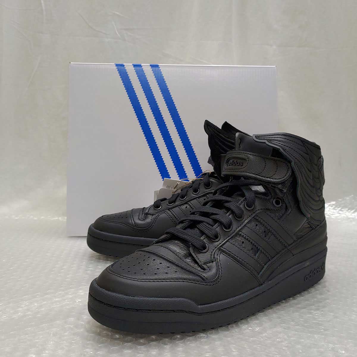 【中古・未使用品】ジェレミー・スコット × アディダス adidas オリジナルス フォーラム ウィングス 4.0 GY4419 ブラック 25.5cm スニーカー メンズ