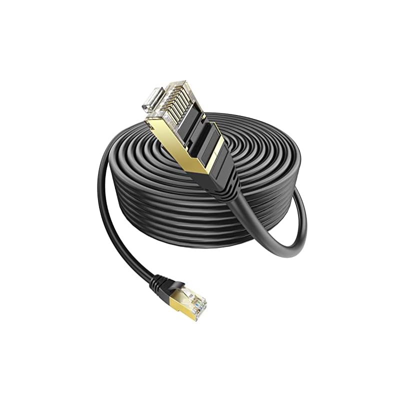 LANケーブル 50m 屋外用 ランケーブル PoE対応 Ankuly CAT6準拠 50m コネクタ付き カテゴリ6 業務用(ブラック)……
