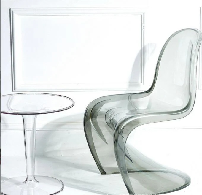 Sビューティーチェア クリスタルクリア北欧風シンプル　高い透明度や独特のしなり　２枚セット