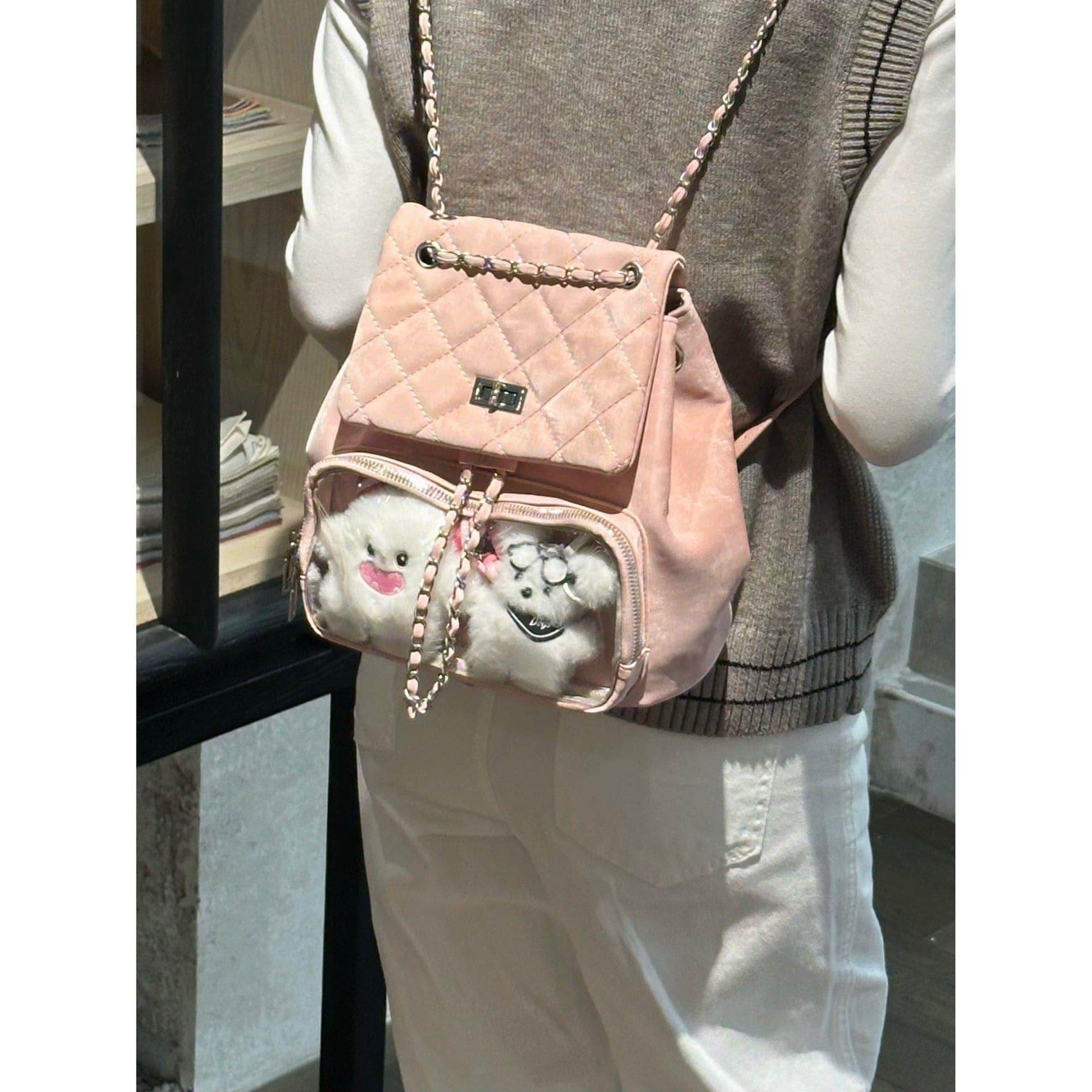 JKバッグ 痛バ 3way 推しごと4 ショルダーバッグ 缶バッジ入れ 推しグッズ ひし形格子 リュック 推し活 【1つ買うと10個無料】痛バッグ ぬいぐるみ入り