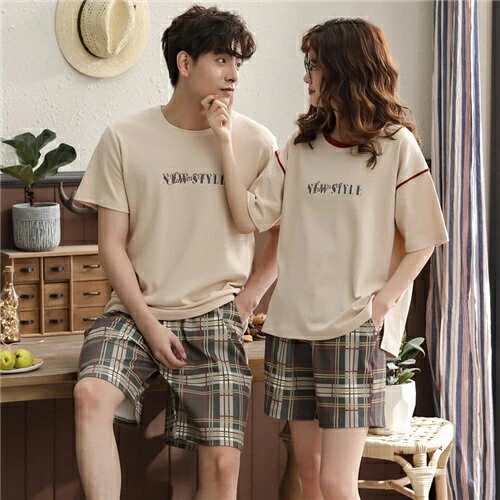 【男女2着セットの価格】ペアパジャマ 半袖 夏 レディース 上下セット 結婚記念日 ペアルームウェア ペアパジャマ 綿100％ カップル ペアルック パジャマ 部屋着 メンズ ルームウェア 結婚祝い