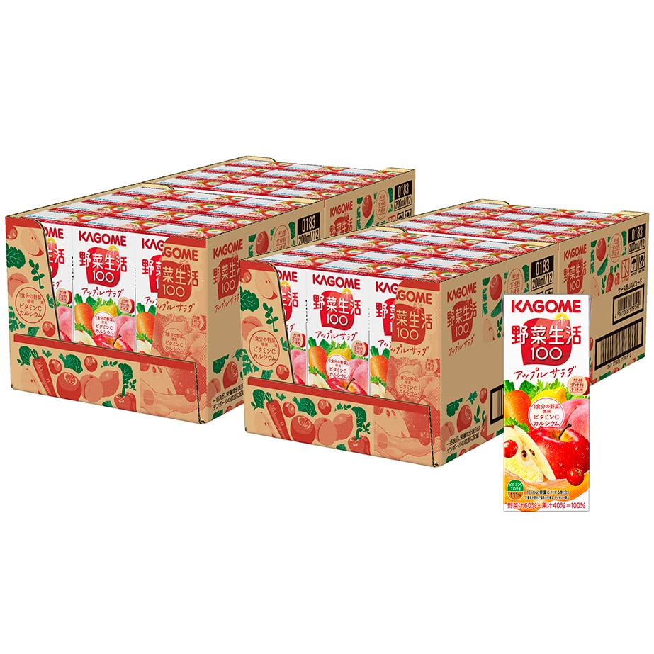 【セット商品】 カゴメ 野菜生活 100 アップル サラダ 200ml x 48本