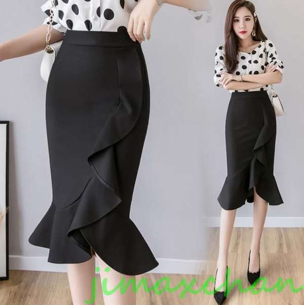 新生活 サマー スリット入り レディース無地 タイトスカート キシスカートマーメイドラインスカート ッチタイトスカート ビジネ