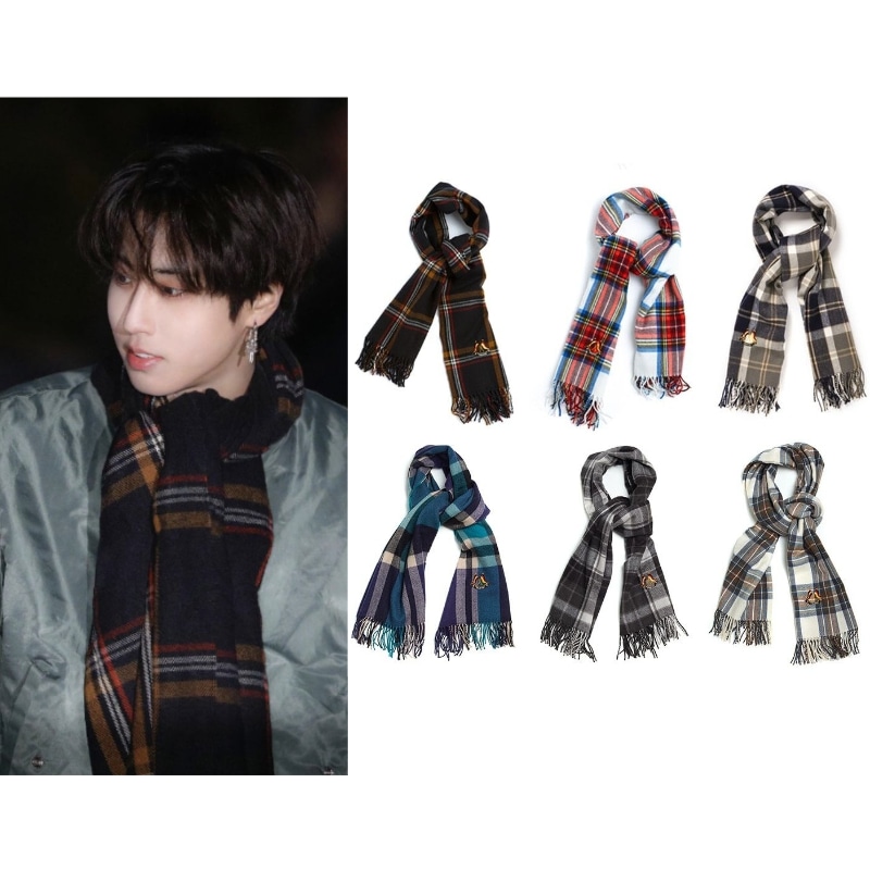 TRAVEL チェックマフラー　Stray Kids  ハン着用 Qoo10] TRAVEL 【Straykidsハンhan着用】チェ : バッグ・雑貨